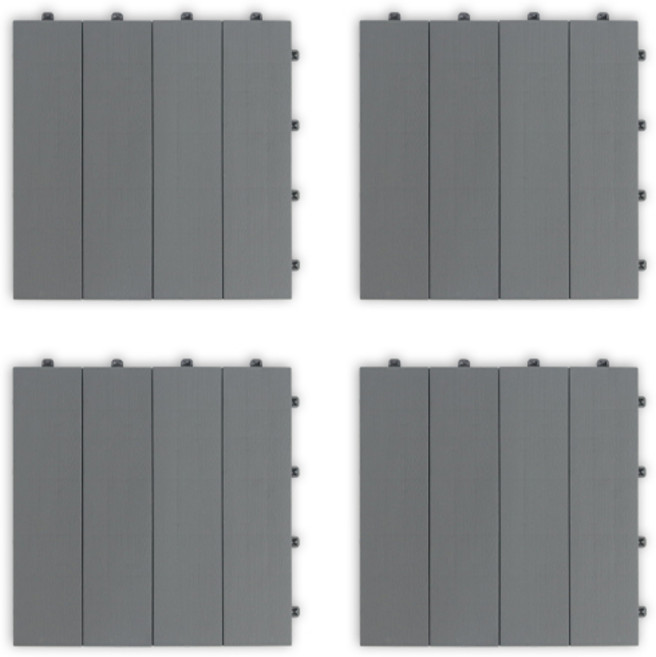 바이홈 분리형 데크타일 바닥재, 그레이, 4개