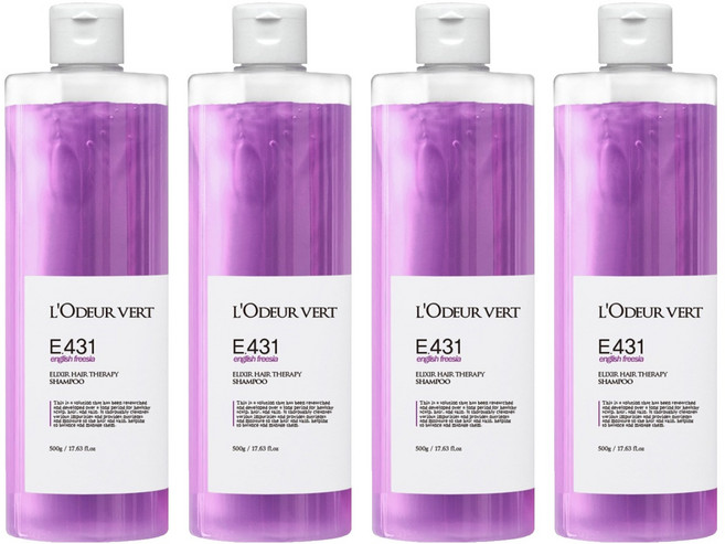로더베르 엘릭서 헤어 테라피 샴푸 잉글리시 프리지아, 500g, 4개