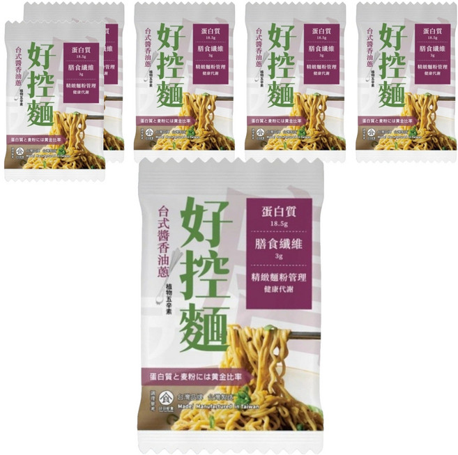 Good Food Everyday 日日好食 好控拌麵 台式醬香油蔥 100g, 6包