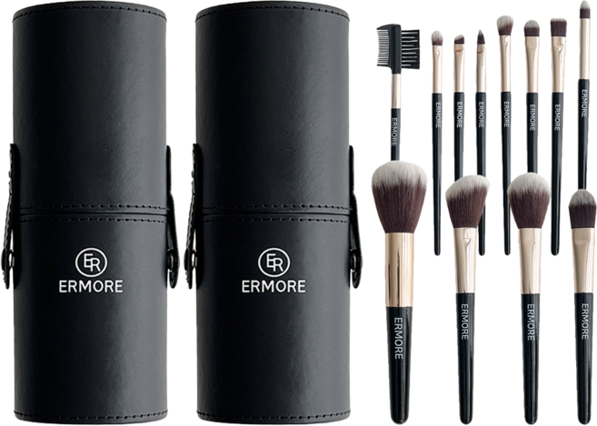 에르모어 메이크업 브러쉬 12종 세트, 혼합색상, 2개