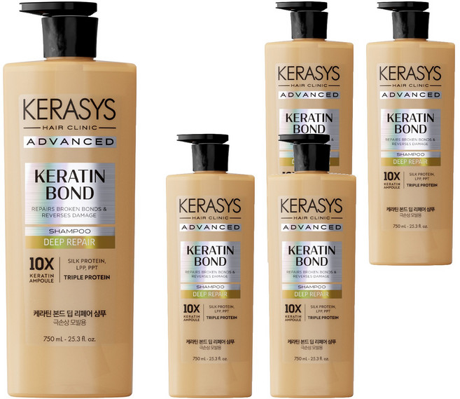 케라시스 어드밴스드 케라틴 본드 딥 리페어 샴푸, 750ml, 5개