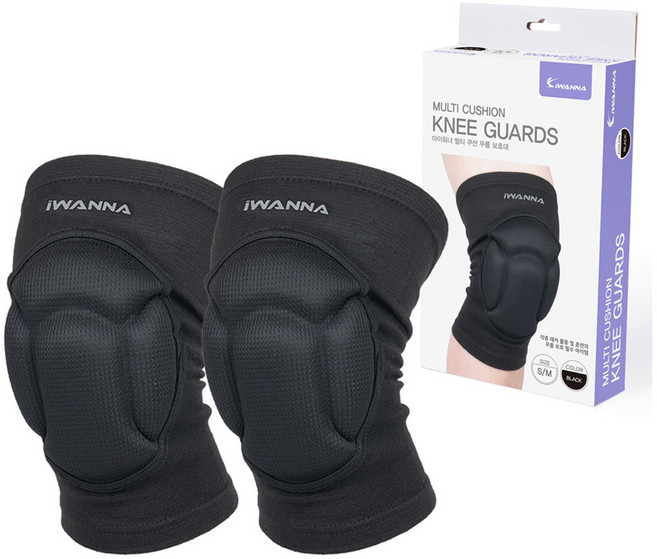 아이워너 멀티 다용도 쿠션 무릎 보호대 2p, 1개, 블랙