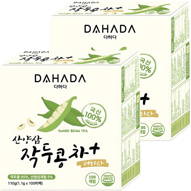 다하다 산양삼 작두콩차 더하다, 1.1g, 100개입, 2개