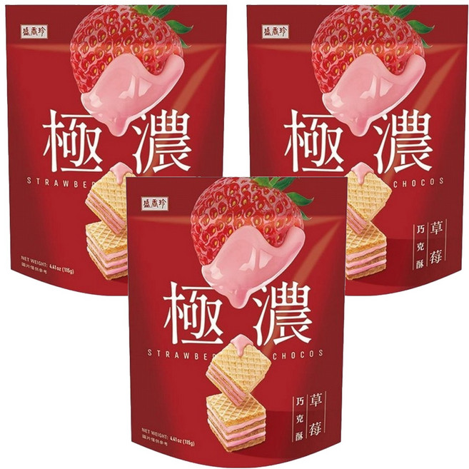 盛香珍 極濃草莓巧克酥, 115g, 3包