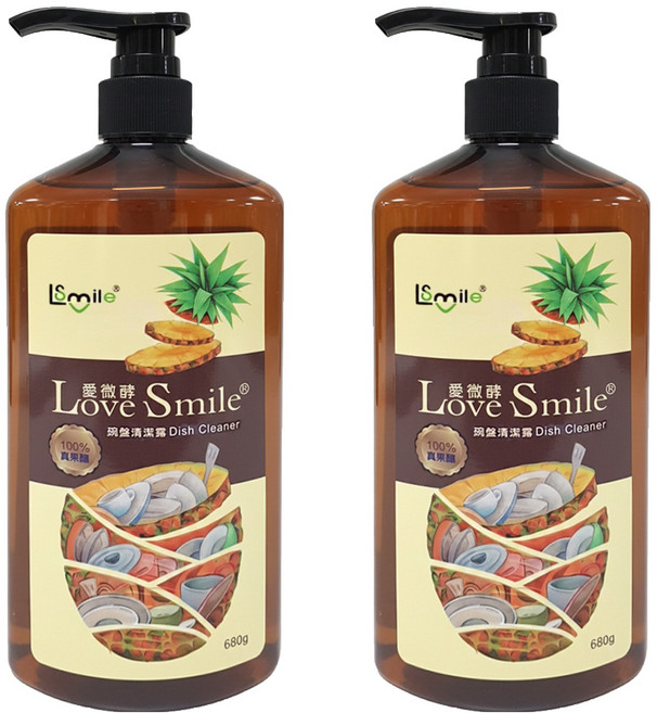 Love Smile 愛微酵 真果釀碗盤清潔露, 680g, 2瓶