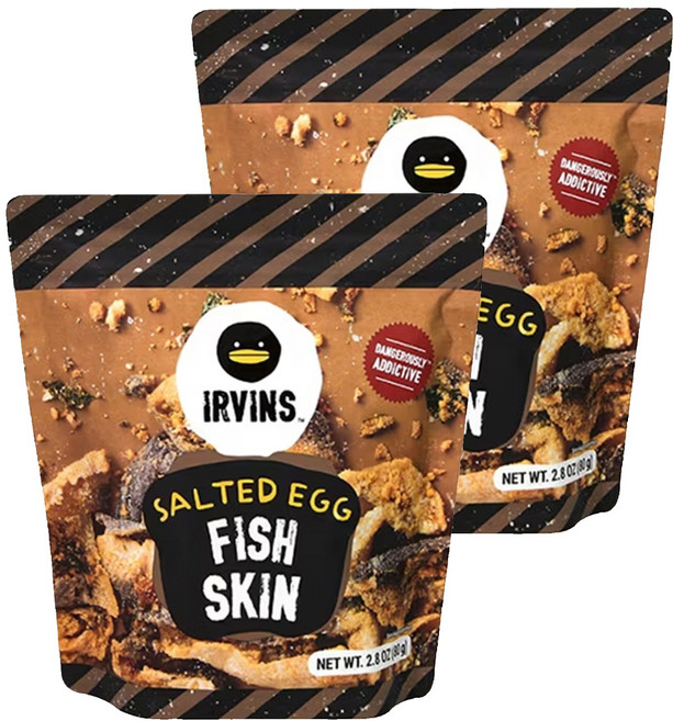 IRVINS 黑鴨 鹹蛋黃魚皮, 80g, 2包