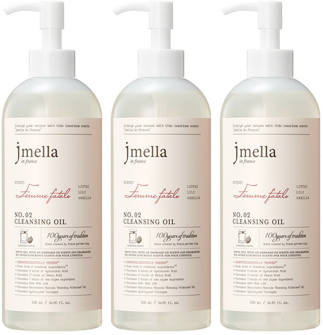 제이멜라 인 프랑스 팜므파탈 클렌징 오일, 3개, 500ml