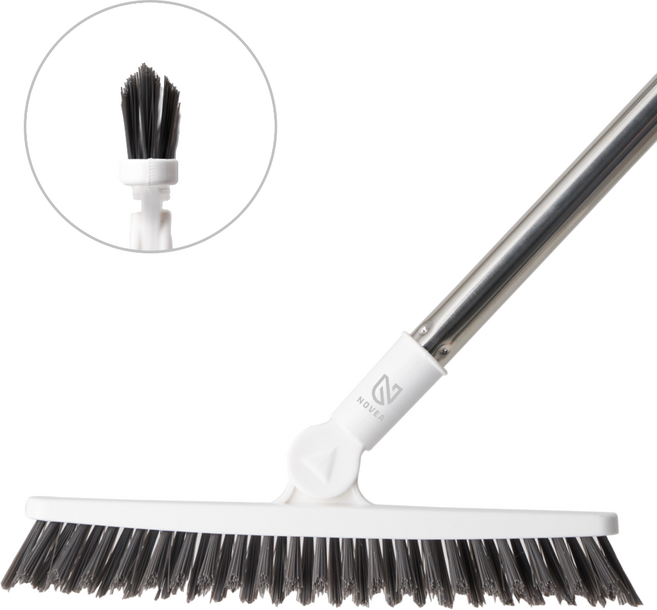 노베아 V자 틈새 화장실 롱 스탠드 바닥 청소솔, 1개, 화이트