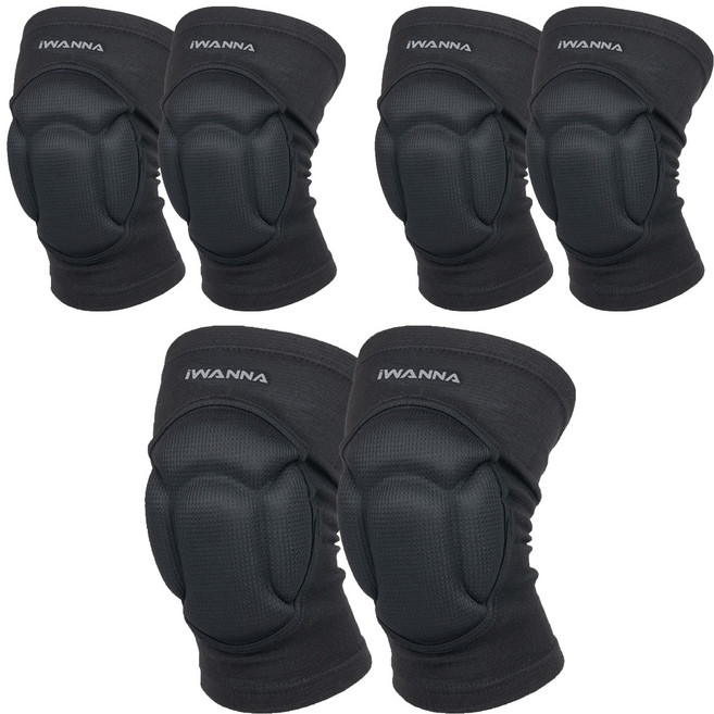 아이워너 멀티 다용도 쿠션 무릎 보호대 2p, 3개, 블랙