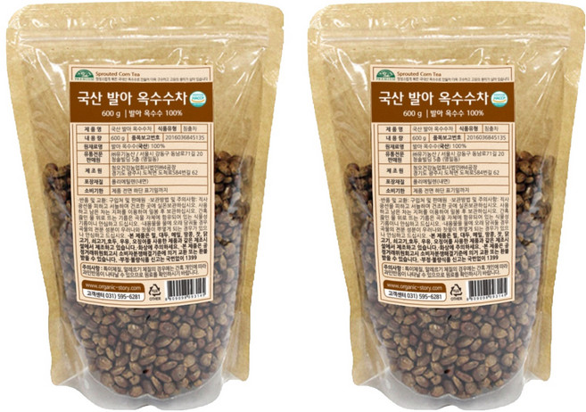 오가닉스토리 국산 발아 옥수수차, 600g, 2개