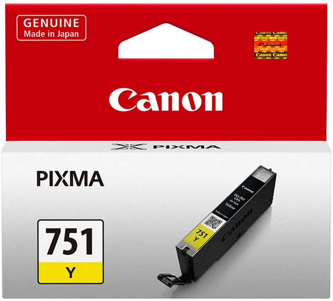 Canon 佳能 CLI-751 Y 噴墨專用正品墨水匣 (台灣地區專用), 黃色, 1個
