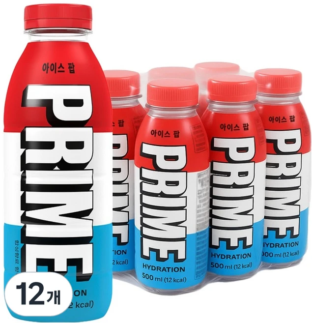 드링크프라임 하이드레이션 아이스 팝, 12개, 500ml - 쿠팡