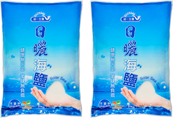 統一生機 日曬海鹽, 2kg, 2袋