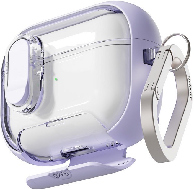 NUART MagSafe 磁吸支架鎖扣防撞保護殼, 1個, AirPods Pro 3, 薰衣草紫