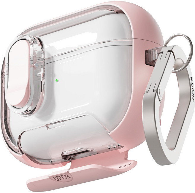 누아트 맥세이프 마그네틱 스탠드 거치대 락 범퍼 케이스, 에어팟 프로 3, 핑크, 1개
