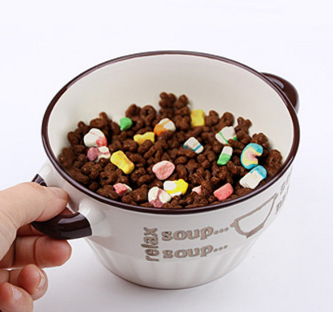 블룸엣홈 까페시리얼볼 650ml, 1개, 그레이