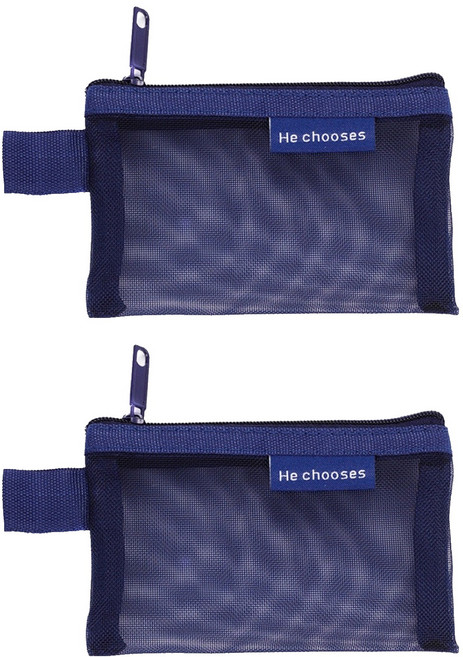 엘쏘 컬러메쉬 화장품 다용도 파우치 슬림사각형 2p