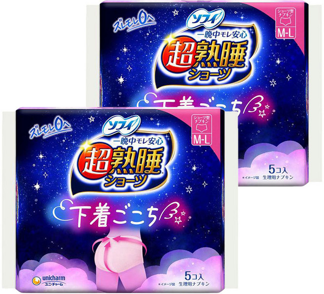 SOFY 蘇菲 日本原裝進口 超熟睡褲 夜用量多, M~L, 5片, 2包