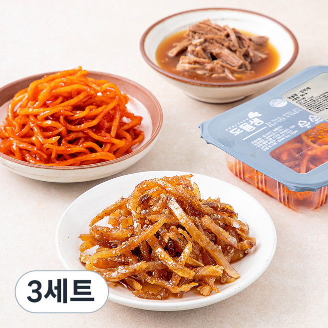 도들샘 소고기 장조림 140g + 진미채 90g + 쥐포채 간장조림 90g, 3세트