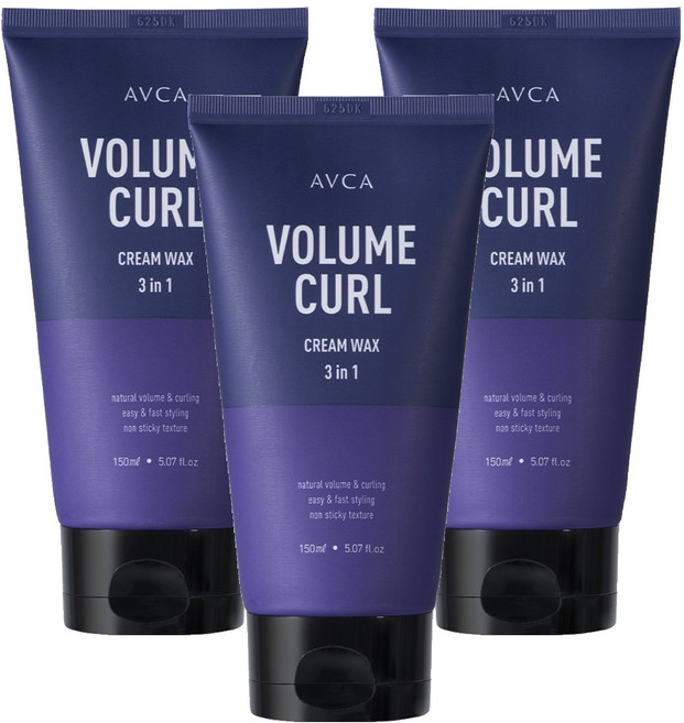 아브카 3 in 1 볼륨 앤 컬크림 왁스, 150ml, 3개