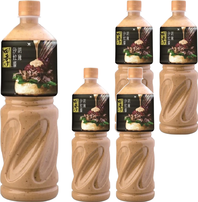 統一 四季 胡麻沙拉醬, 950ml, 5瓶