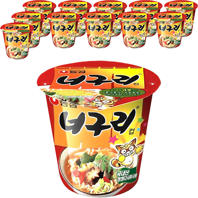 NONGSHIM 農心 Neoguri 浣熊香辣海鮮烏龍杯麵 62g, 12入