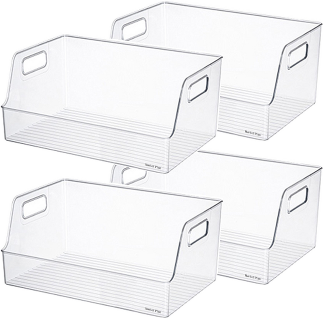 마켓플랜 미트 다용도 수납함, 투명, 4개