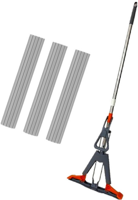 예그리나 와이드형 접이식 펄프형 물흡수 청소기 + 리필 펄프 헤드 3p 세트, 1세트