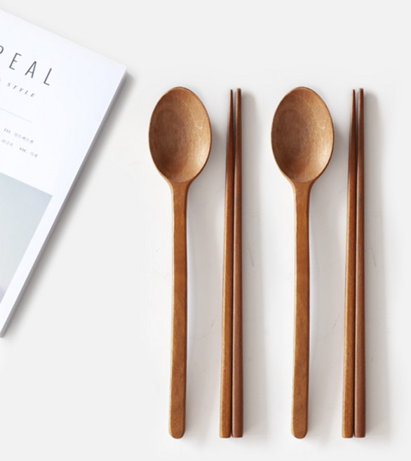 니코트 대추나무 혼밥 수저세트, 숟가락 + 젓가락, 2세트