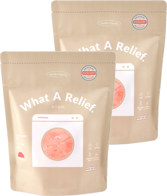 왓아릴리프 올인원 고농축 캡슐 세탁 세제 진저플라워, 2개, 30개입