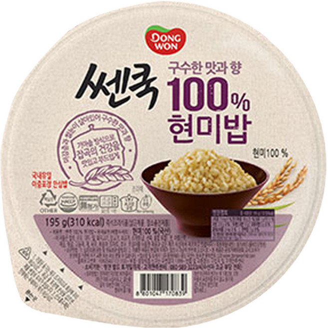 쎈쿡 100% 현미밥, 195g, 1개