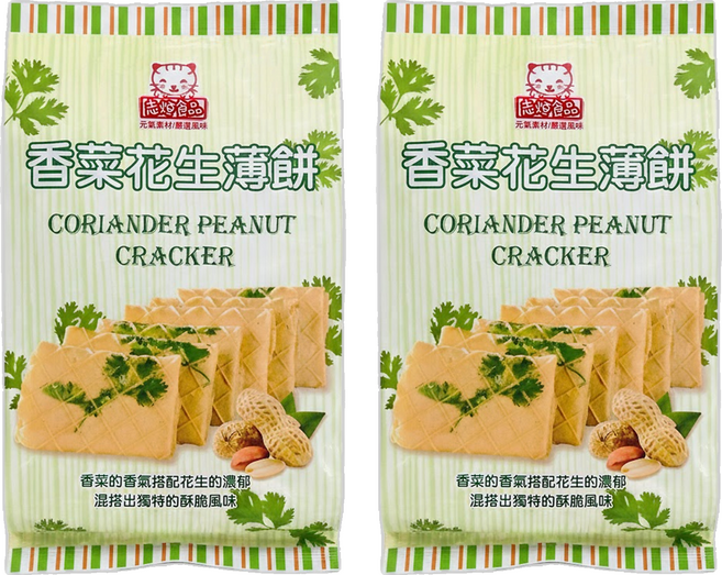 志烜食品 香菜花生薄餅, 340g, 2包