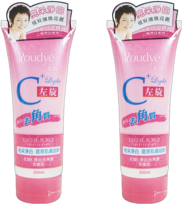 Roudye 柔蝶 左旋C美白去角質洗面乳 200ml, 2條