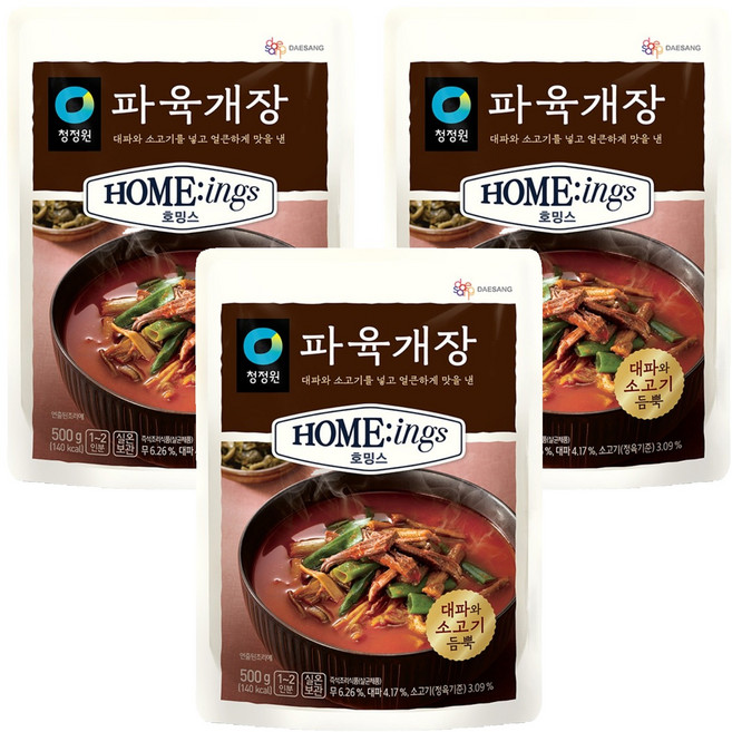 호밍스 파육개장, 500g, 3개