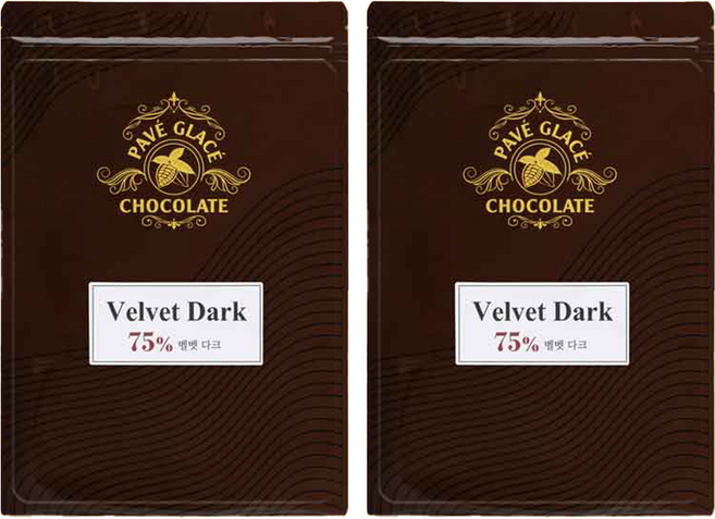 파베글라스 75% 벨벳 다크 커버춰 리얼 초콜릿, 2개, 1kg