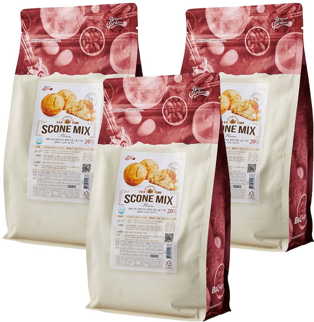 브레드가든 플레인스콘믹스, 3개, 1kg