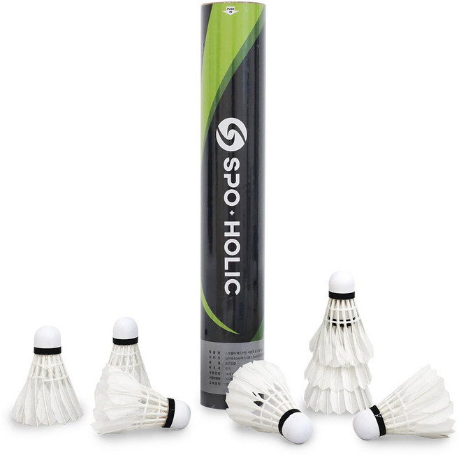 스포홀릭 배드민턴 셔틀콕 공 깃털, 혼합색상, 12개입, 1개