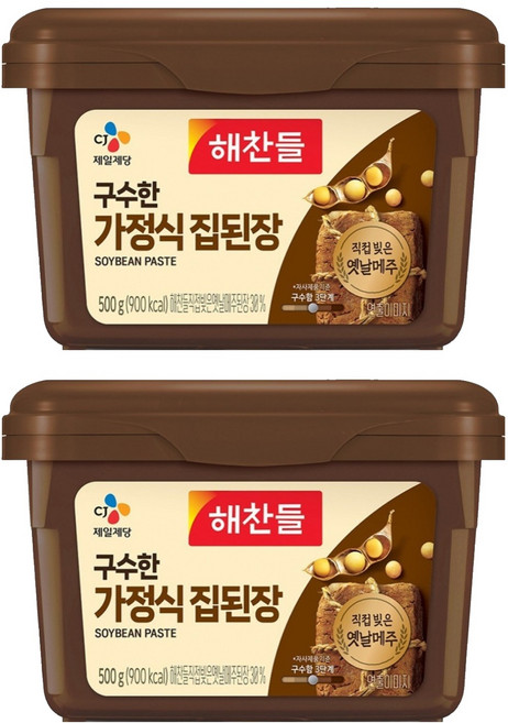 해찬들 구수한 가정식 집된장, 500g, 2개