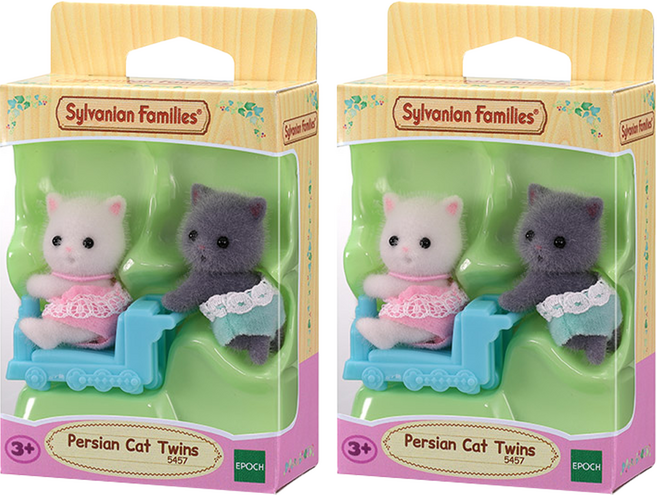 실바니안패밀리 페르시안 고양이 쌍둥이 피규어, 2개