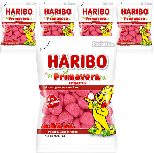HARIBO Primavera 軟糖, 80g, 5個