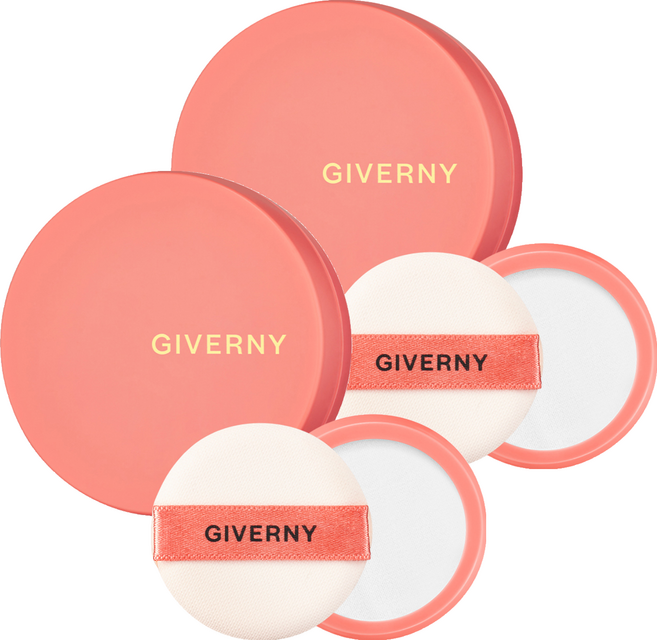 지베르니 밀착 커버 파운데이션 미니 휴대용기 64mm, 핑크, 2개