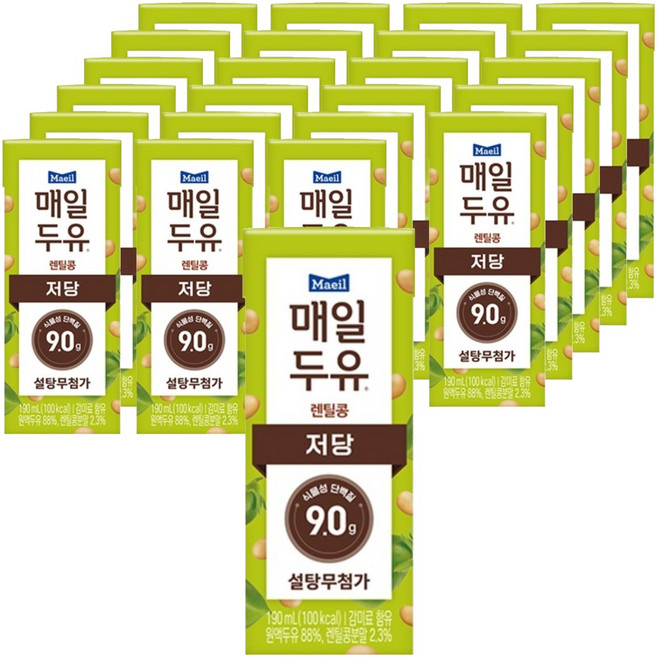 매일두유 렌틸콩 저당두유, 190ml, 24개