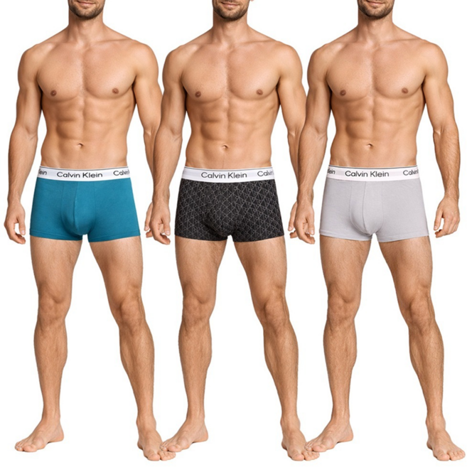 Calvin Klein 凱文克萊 underwear Icon 棉質合身四角平口內褲3件組 NB4564-970