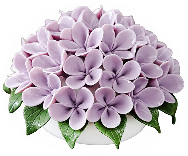 A&R 招財開運陶瓷繡球花款 淺紫色, 1個