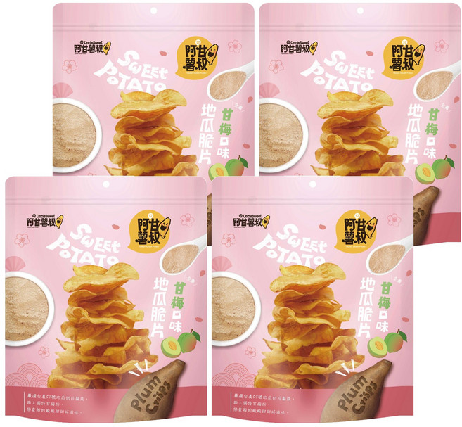 Uncle Sweet 阿甘薯叔 地瓜脆片 全素 甘梅口味, 150g, 4包