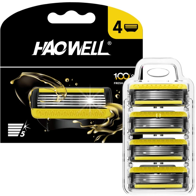 하웰 5중 면도날 4카트리지 질레트 호환, 1개, 4개입 - 쿠팡