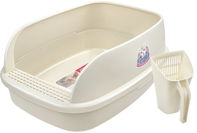 CATIDEA 貓樂適 麵包貓砂盆 白色 加高擋板設計, 1個