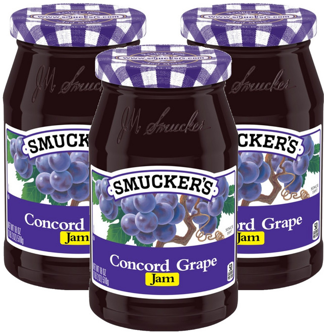 스머커즈 포도잼, 3개, 510g