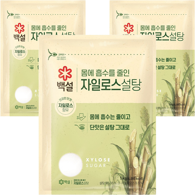 백설 자일로스 설탕, 1kg, 3개