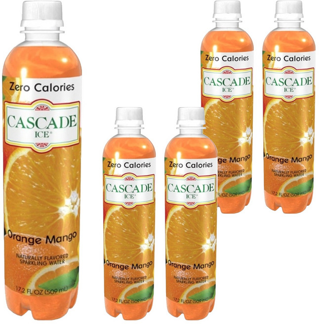 캐스케이드 제로칼로리 스파클링 오렌지 망고에이드, 509ml, 5개